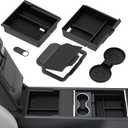 5PCS Upgraded Center Console Organizer Tray for 2026 Tesla Model Y Juniper Accessories 2025 / For Tesla Model 3 Accessories 2025 Highland, Hidden Storage Box, Cup Holder, [Shockproof, No-Noise], Black