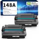 148A Toner Cartridge Black (with Chip) Compatible Replacement for HP 148A W1480A 148X W1480X Work for MFP 4101fdn 4101fdw 4001dn LaserJet Pro 4001dw 4001n Printer (2 Pack)