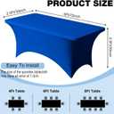 Trlyc 1 Pack 6FT Spandex Table Cloth - 72 x 30 Inch Rectangular Stretch Tablecloth, Wrinkle Resistant Scretch Table Cover for Wedding, Party, Banquet, Picnic, Outdoor Decoration (1Pcs,Royal Blue)