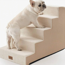 Dog Stairs for Small Dogs, 5 Tier Wider Pet Stairs for High Beds, 23.6" H Non-Slip Dog Steps for Old Cats, Puppies, Small Medium Dogs,, Beige