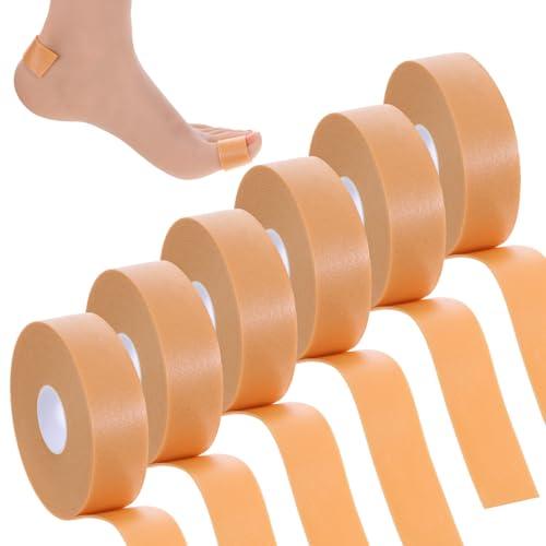 TIESOME 4 Rolls Tape Adhesive Pads Blister Prevention Tape, Waterproof Anti-Wear Heel Pads Foam Tape Bandages Patches for Pointe Shoes Hand Foot Heel Toe Protector Pads