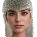Aluminum Chainmail Coif Head Hood Butted Chainmail Head Scarf Anodized Aluminum Chainmail Hood Large Size Chainmail Headwear