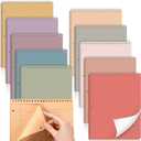 10 Packs 8.5 x 11 inch Top Spiral Notebook with 3 Hole Punched Legal Pads 40 Sheets College Ruled Notepad Hard Cardboard Paper Wirebound Pads for Business School Office Home Supplies (Retro)