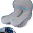 Truck Driver Seat Cushion, Memory Foam L-Shaped Ergonomic Cushion for Office Chairs, Comfort & Support for Long Sitting, Average Size