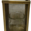 HD Designs Metal Candle Holder with Glass, 8 in