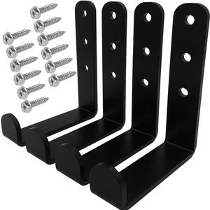 4 Pcs Black Heavy Duty Metal j Hooks for Hanging 280 lbs, Wall Mount Hook for Hanging Garage Storage Home Office Gym Sports Equipment, Tool Organization,Small U Hooks (XL)