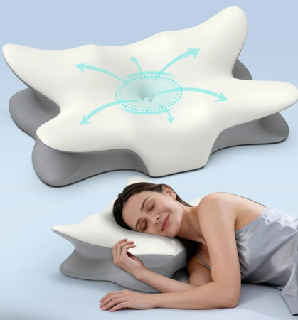 Cervical Neck Pillow for Pain Relief, Ergonomic Side Sleeper Pillow Cooling Memory Foam Pillows for Sleeping, Contour Pillow Orthopedic Bed Pillow for Back Stomach Sleepers