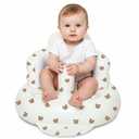 Inflatable Baby Seat for Babies 3-36 Months Blow Up Chair for Babies Infants Toddler Floor Sitting Up with Built in Air Pump (White, Bear Head)