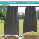 RYB HOME Outdoor Curtains Windproof - Waterproof Blackout Curtain with Weight Bag, Privacy Insulated Drapes for Patio Screen Porch Pergola Terrace Gazebo Area, W 52" x L 90", 2 Pcs, Grey