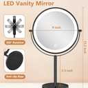 Lighted Makeup Mirror, 20X/1X Magnifying Mirror with 3 Color Light, 9 Inch Rechargeable Makeup Mirror with Lights and Magnification, Brightness Adjustable, 360 Rotation Vanity, Gift for Women