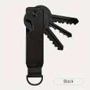 Single Pack Aluminum Alloy Key Organizer, Portable Key Holder with Carbon Fiber Look, Durable Unisex Keychain Accessory, Black