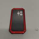 Lunivop for iPhone 15 Pro Case Heavy Duty with Built in Screen Protector Lens Protection Rugged Stand 360 Full Body Military Grade Metal Bumper Phone Cases Men Armor 15 Pro 6.1 2023 (Red)