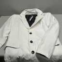 Lisskolo Men's Classic Wool Trench Overcoat Single Breasted Mid Long Wool Blend Top Pea Coats Jackets (Medium, White)