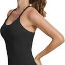 MathCat Seamless Workout Tank Tops with Built in BraRacerback Athletic Tank Tops Ribbed Soft Yoga Shirts XS-XL (Black, S)