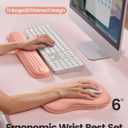 Meatanty Keyboard and Mouse Pad Wrist Rest Set, Ergonomic Wrist Pad Support, Computer Hand Palm Rest Combo, Memory Foam Typing Desk Accessories Carpal Tunnel Cushion, Laptop Office Home School-Blue