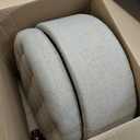 Homepop Home Decor Button Tufted Woven Round Storage Ottoman Large (Light Tan)