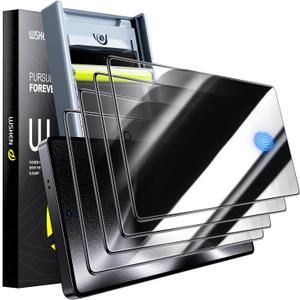 WSKEN for Samsung Galaxy S25 Ultra Privacy Screen Protector - [24 Anti-Spy] [0.02s Fingerprint Unlock] [Auto Dust Remove] [Zero Bubble] Top Durable 9H+ Tempered Glass Case Friendly, 4 Pack