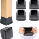 Ezprotekt Chair Leg Sliders for Carpet, 24 Pcs Square Chair Glides for Carpet, Carpet Furniture Pads Stool Leg Protectors Caps, Carpet Furniture Glides Quickly and Easily (XL Fit: 1.5" - 2")