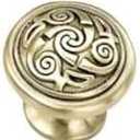 Laurey 11204 Cabinet Hardware 1-1/4-Inch Aztec Knob, Satin Brass