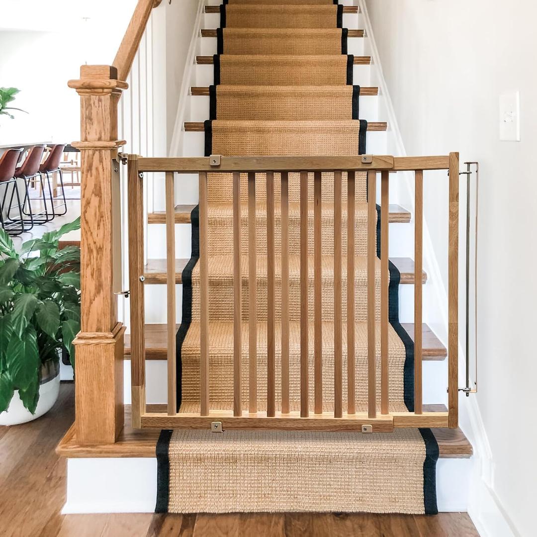 Cardinal Gates SS30 Stairway Special Baby Gate for Stairs - Adjustable Indoor Dog Gate - Wooden Safety Gate for Kids & Pets - Can be Installed at Angles - 29.5 to 49 Inches Wide - Wood