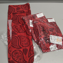 LuLaRoe TC Leggings Paisley Floral Black on Red Size 12-18 , Pack Of 3