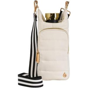 WanderFull® Original HydroBag® Fits Up to 32 oz Water Bottle Holder with Strap - Hands-Free Crossbody Water Bottle Carrier Bag with Phone Pocket - Light Gold