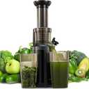 Masticating Juicer Machines, Reemix Cold Press juicer Machine Compact Size, Juice Extractor, Nutrient and Vitamin Dense, BPA-Free Tritan, Easy to Clean (Black), SG-120W-2021