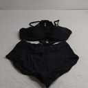 IUGA High Waisted Bikini Sets for Women Wrap Push Up Two Piece Swimsuits Tummy Control Swim Bathing Suits with Pocket (3X-Large, Black)