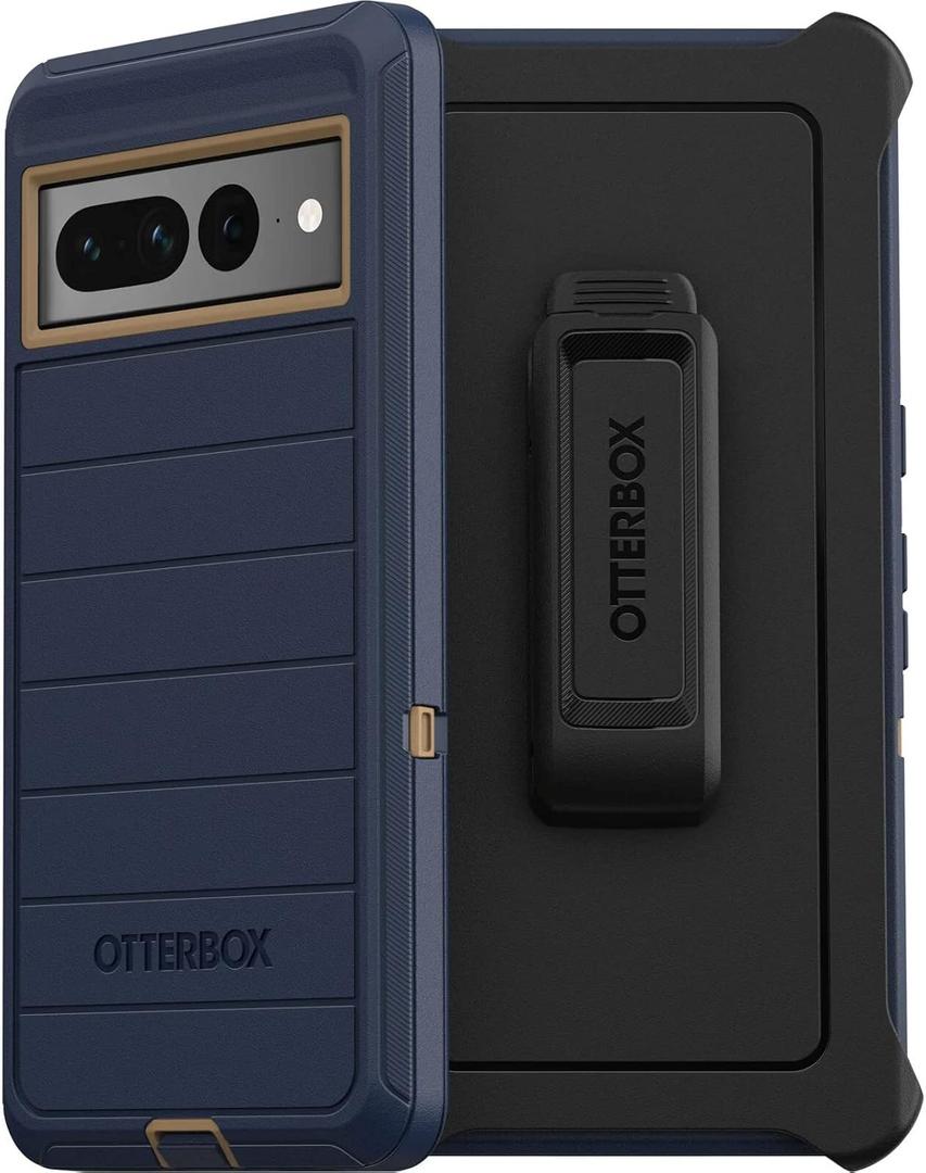 OtterBox Defender Series Case for Google Pixel 7 Pro (Only) - Holster Clip Included - Microbial Defense Protection - Non-Retail Packaging - Blue Suede Shoes