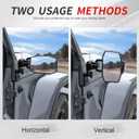 Mirrors Doors Off Compatible with Jeep Wrangler JL and Gladiator JT 2018-2026, 2026 New Launch Quick Release wrangler JL Mirrors No Wobble & Quick Removal Knob (Patented)