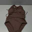 Shanjinl womens bathing suits Solid Color Drawstring Top And Bottom Swimsuit Set, For Summer Small