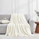Hansleep Fleece King Size Blanket for Bed Beige, Super Soft Flannel Fuzzy Plush Cozy Blanket for All Seasons, Beige, King 90x108 Inches