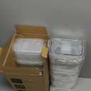 PRAKI Airtight Food Storage Containers Set, 16 Pcs BPA Free Plastic Dry Food Canisters for Kitchen Pantry Organization and Storage Ideal for Cereal, Flour & Sugar - Labels, Marker(Black)