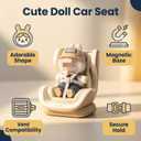 Dolls Car Seat for 10-17cm Doll, Including Air Vent Clip, Magnetic Doll Car Seat Holder, Universal 3.9"-6.7" Action Figure Sofa with Elastic Safety Belt for Automotive AC Vents & Desktop Display