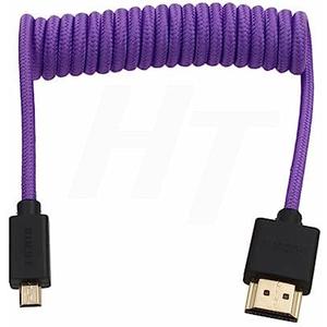HangTon Micro HDMI to HDMI 4K 8K 60p Braided Coiled Cable for Sony ZVE-10 A7S A7R Canon R10 R6 MKII Lumix Camera SmallHD ATOMOS Ninja V Monitor Type A D HDMI 2.1