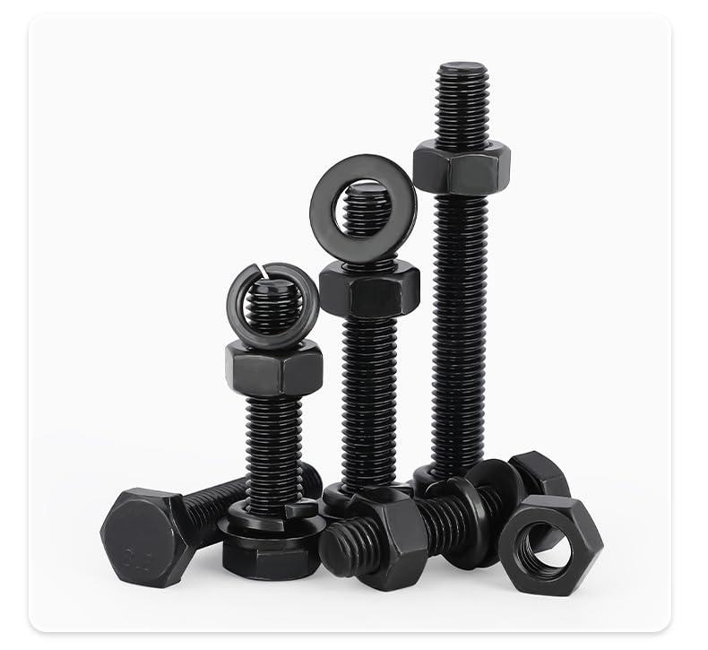 binifiMux M10-1.5 x 30mm Hexagon Bolts Hex Head Screws, 8.8 Grade Alloy Steel, Black Oxide Finish, Pack of 40