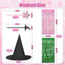 32 Pcs Witch Hats Set, 10 Witch Hats 2pack Tasseled Curtains 10 Star Pens and 10 Witch Hat Pens Witch Party Decorations for Birthday Party Supplies Dress up Costume Cosplay Hallo