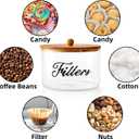 Cididu Coffee Filter Holder with Bamboo Lid, Glass Large Coffee Pod Holder for Counter, Clear Coffee Filter Dispenser Basket, K Cup Countertop Storage Container for Kitchen Cafe Bar Accessories