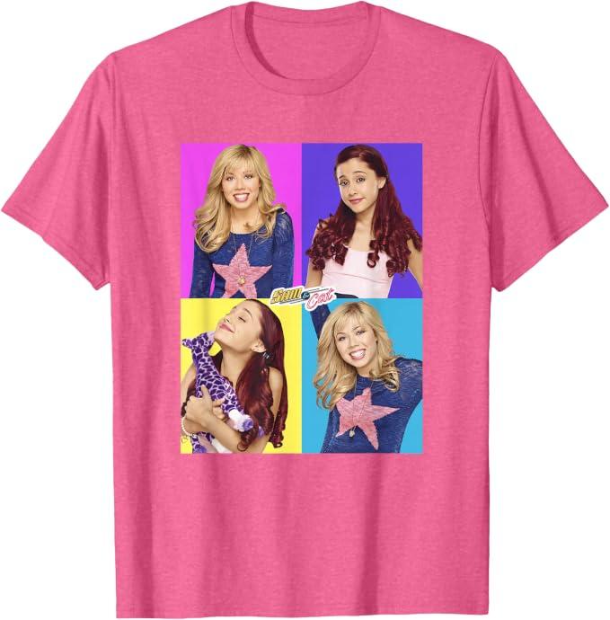 Sam and Cat Multiple Colorful Character Panels T-Shirt, M