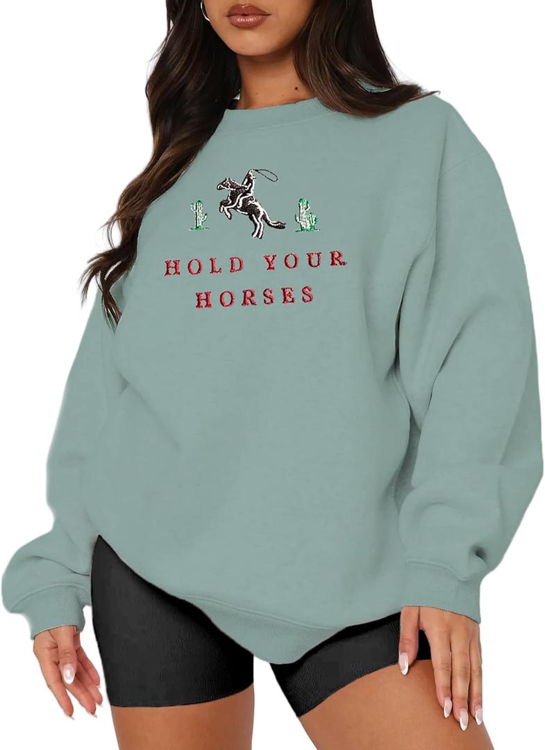 MAPICK Womens Oversized Christian Sweatshirts Fleece Crewneck Sweaters Embroidered GOD IS GOOD Casual Pullover Tops (XXL)