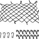 Cargo Nets 47" x 36",6mm Premium Bungee Cord Net,3" x 3" Grid Mesh Cargo Net,Auto Roof Tie-Down Net with 14 Hooks