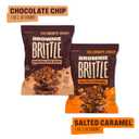 Brownie Brittle Chocolate Chip & Salted Caramel Thin and Crispy Sweet Snacks (Pack of 20, 1 oz), Rich Gourmet Brownie Bites Dessert (EXP 04/03/26)