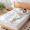 Queen Size Cooling Mattress Pad- Superme Comfort and Breathable, Unmatched Support Mattress Topper, 3 Zone Ergonomic Design, Up to 21 Inch Deep Pocket(60x80,White)