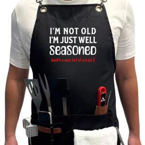 Chef Apron for Kitchen Work multiple Pockets for Cooking Baking BBQ Funny Apron Christmas Thanksgiving Birthday Gifts