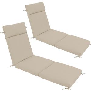 Chaise Lounge Cushion 72x21x3 Inch  Set of 2 Outdoor Lounge Chair Cushions, Lounger Pad Replacement with Fade-Resistant, Removable & Machine-Washable Covers, Ideal for Patio Chaise Chairs, Cream (72 x 21 | 2P)