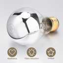 60A 19HM 60 Watt Incandescent Half Chrome A19, Medium Base 2700K Warm White | Perfect for open fixtures, pendants, restaurant and retail lighting