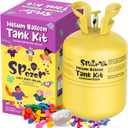 13L Helium Tank Up To 50 Latex Balloons, Helium Tank For Balloons At Home, 50 Latex Balloon And Ribbons Included.