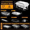 Amhier Chafing Dishes for Buffet 4 Pack, 9QT [Multiple Food Pans Combo] Chafing Dishes with 2 Full Size + 2 Half Size + 3 Third Size Pans, Chafing Dish Buffet Set for Parties and Wedding, Silver