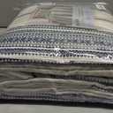 Great Bay Home Full/Queen Reversible Quilt Bedding Set - All Season, Modern, Lightweight Bedspreads - White & Navy Striped Coverlets (Includes 1 Quilt, 2 Pillow Shams)