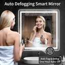 36"x36" LED Bathroom Mirror with Lights, Dimmable, Anti-Fog, Lighted Bathroom Vanity Mirror for Wall, Backlit + Front Lit, Memory Function, Shatter-Proof, Tempered Glass